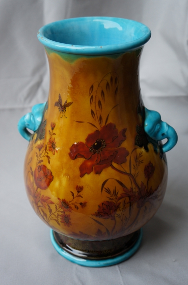 VASE ANSES ELEPHANT SIGNE DECK (1823-1891)