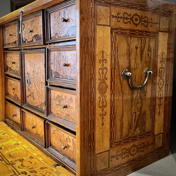 cabinet décor marqueté fleurs, oiseaux, musique et – Image 8