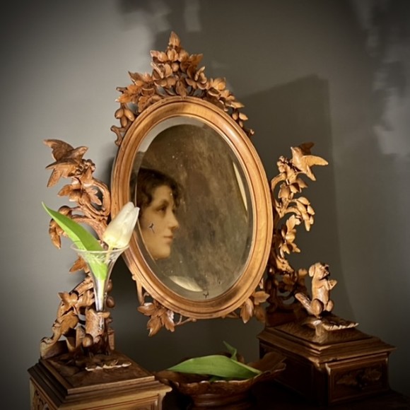 Psyché Bois Sculpté Travail De Brienz Suisse – Image 5