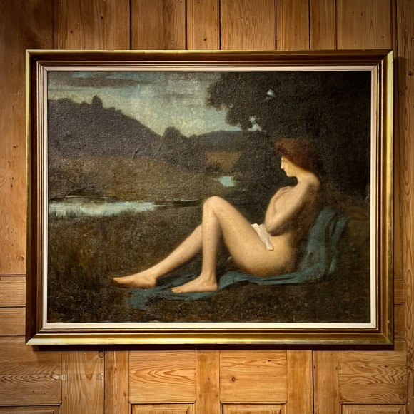 Rêverie important tableau signé A.Zwiller