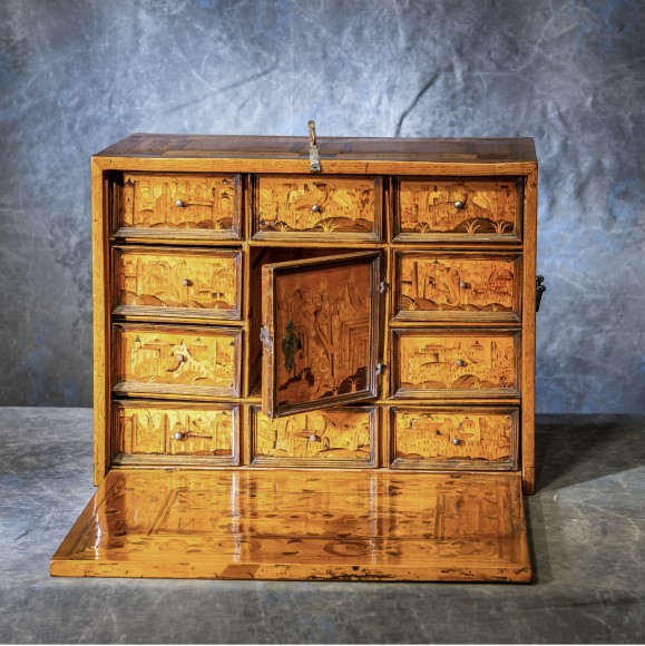 cabinet décor marqueté fleurs, oiseaux, musique et – Image 3