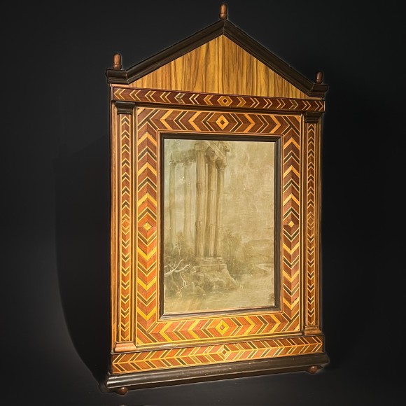 Miroir cadre bois marqueterie néoclassique XIX ème – Image 4