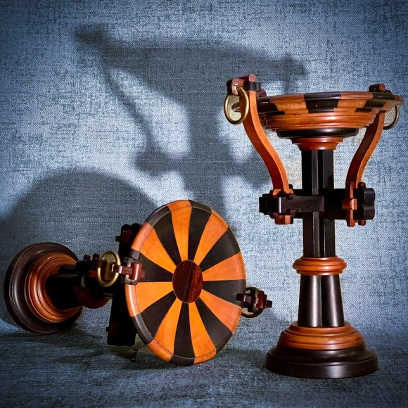 Paire de coupes présentoirs bois tourné pièces de