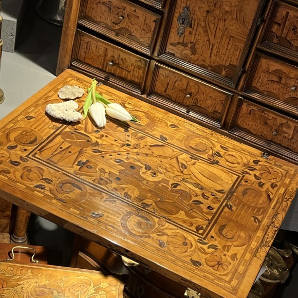 cabinet décor marqueté fleurs, oiseaux, musique et – Image 6