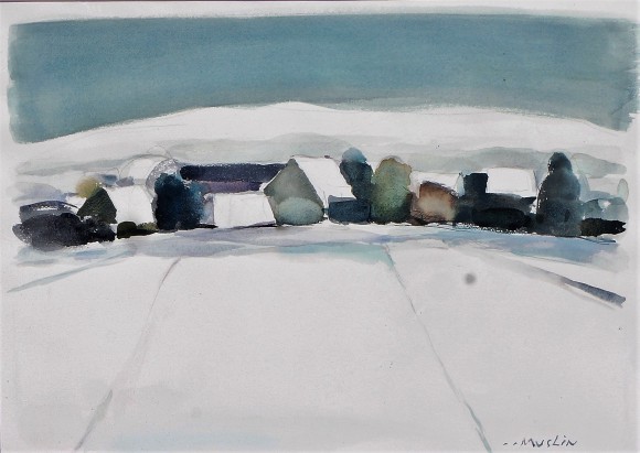 VILLAGE DU SUNDGAU SOUS LA NEIGE SIGNE A.MUSLIN