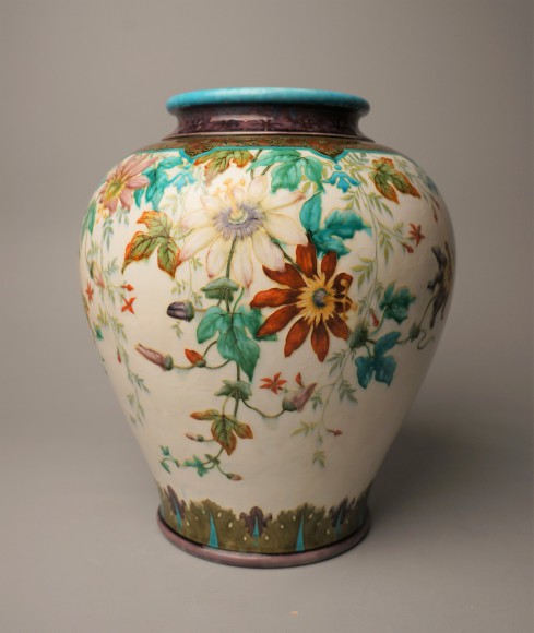 GRAND VASE FOND CELADON SIGNE DECK