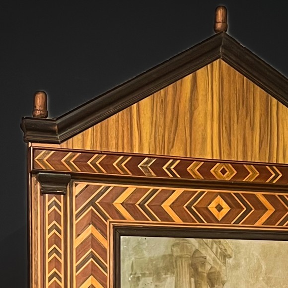 Miroir cadre bois marqueterie néoclassique XIX ème – Image 2