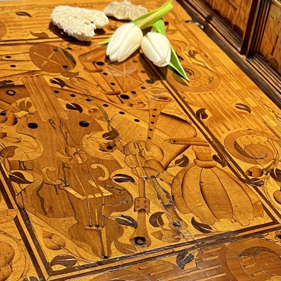 cabinet décor marqueté fleurs, oiseaux, musique et – Image 9