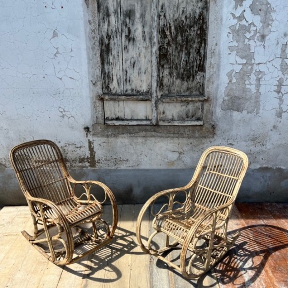 Rockings chairs anciens rotin XIX ème – Image 6