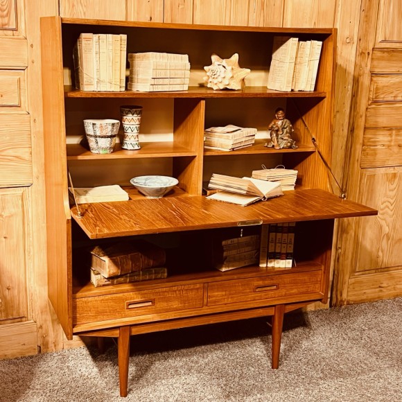 Bibliothèque secretaire vintage design années 1960 – Image 4