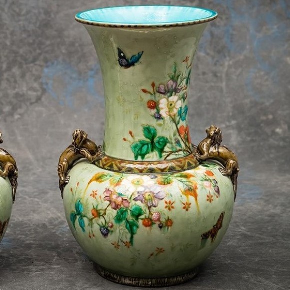 PAIRE DE VASES DECOR JAPONISANT THEODORE DECK – Image 3