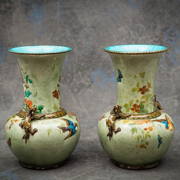 PAIRE DE VASES DECOR JAPONISANT THEODORE DECK – Image 2