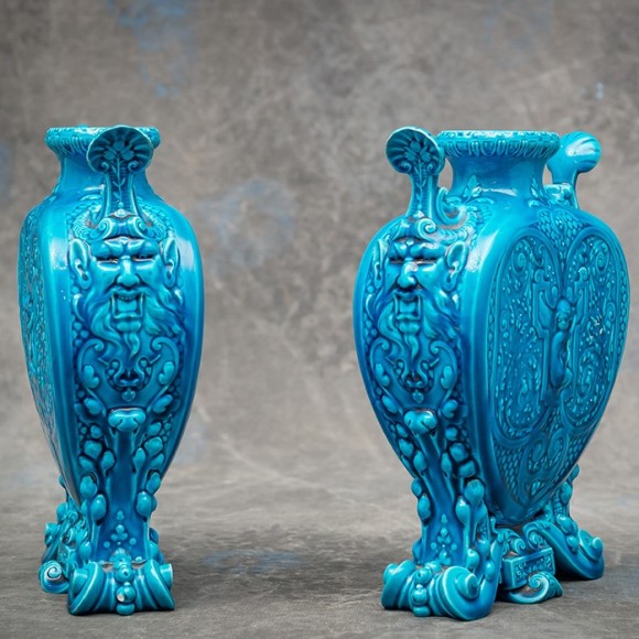 PAIRE DE VASES THEODORE DECK DÉCOR RENAISSANCE