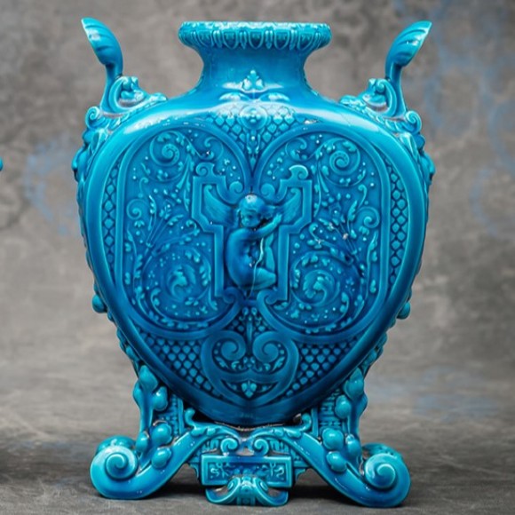 PAIRE DE VASES THEODORE DECK DÉCOR RENAISSANCE – Image 3