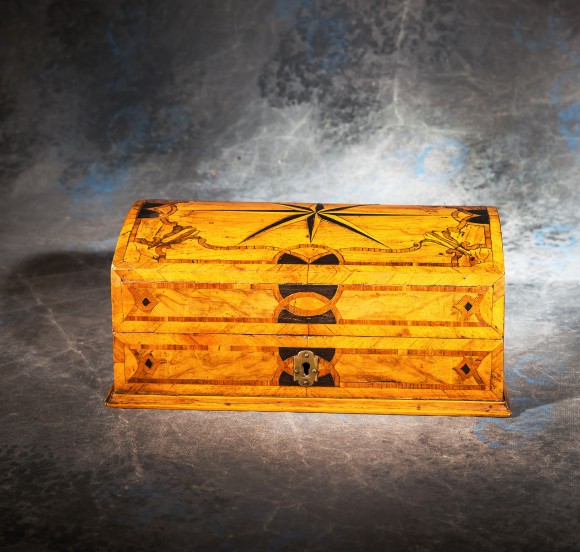 Coffret marqueté noyer rose des vents XVIII ème – Image 3