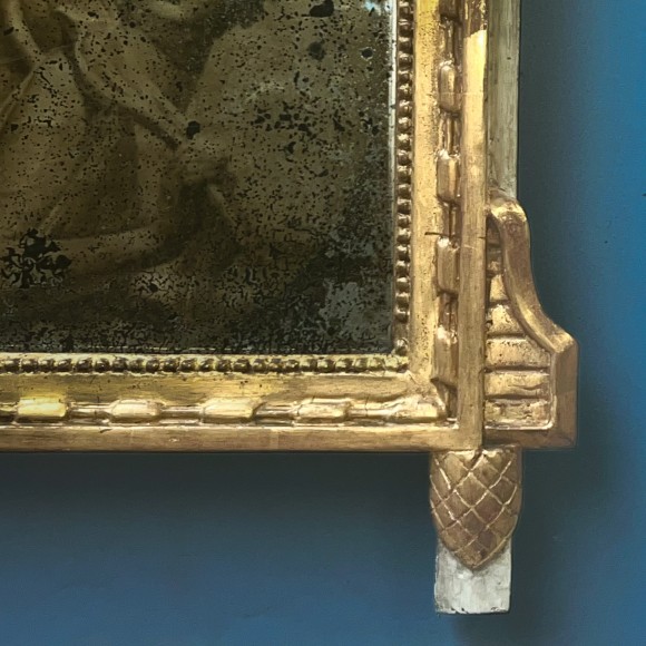 Grand Miroir Louis XVI Bois Doré – Image 5