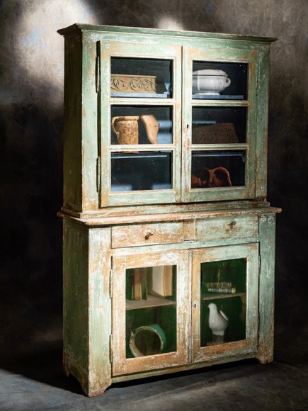 buffet vaisselier sapin patine peinture usée et g – Image 2