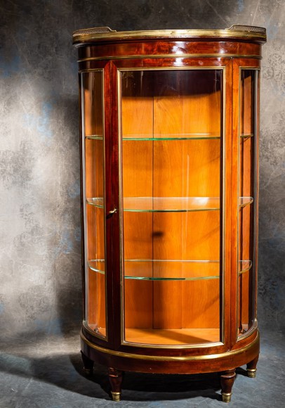 Vitrine galbée verres bombés style Directoire XIX – Image 3