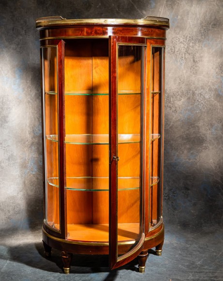 Vitrine galbée verres bombés style Directoire XIX – Image 2